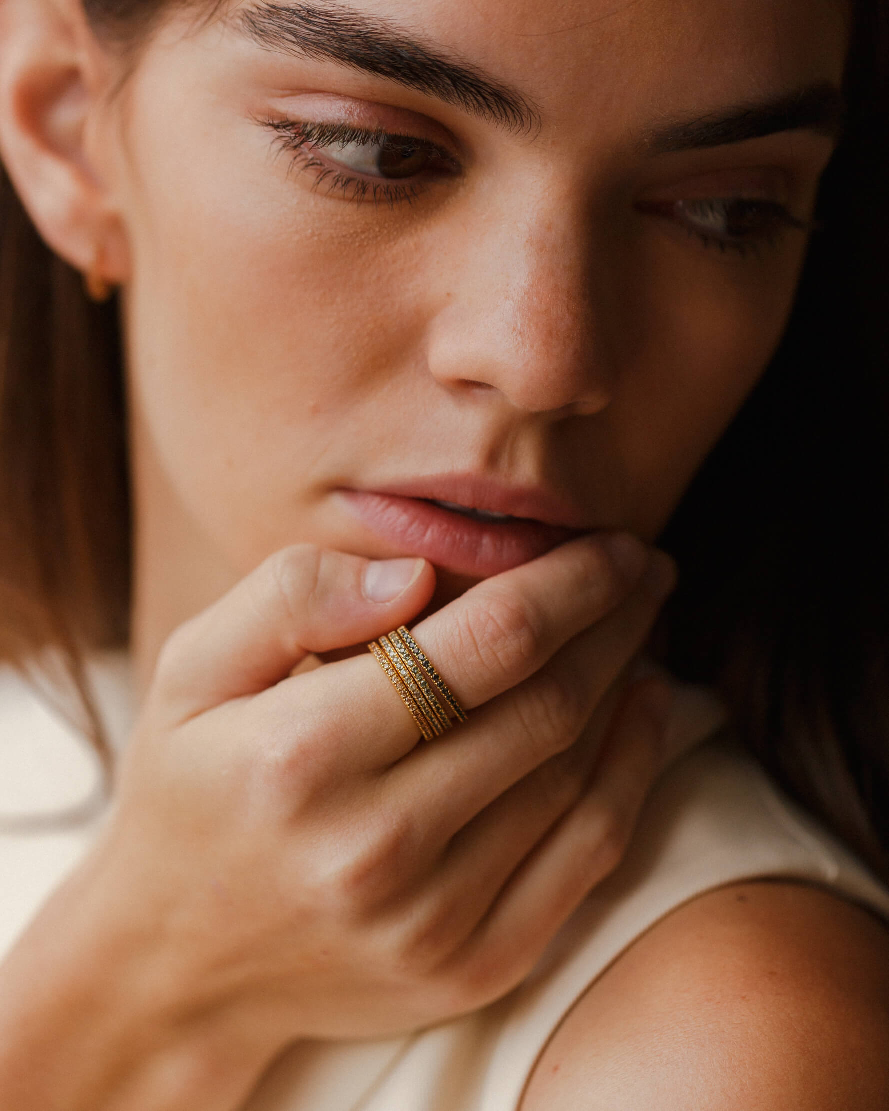 Gold Aura Birthstone Stacking Ring