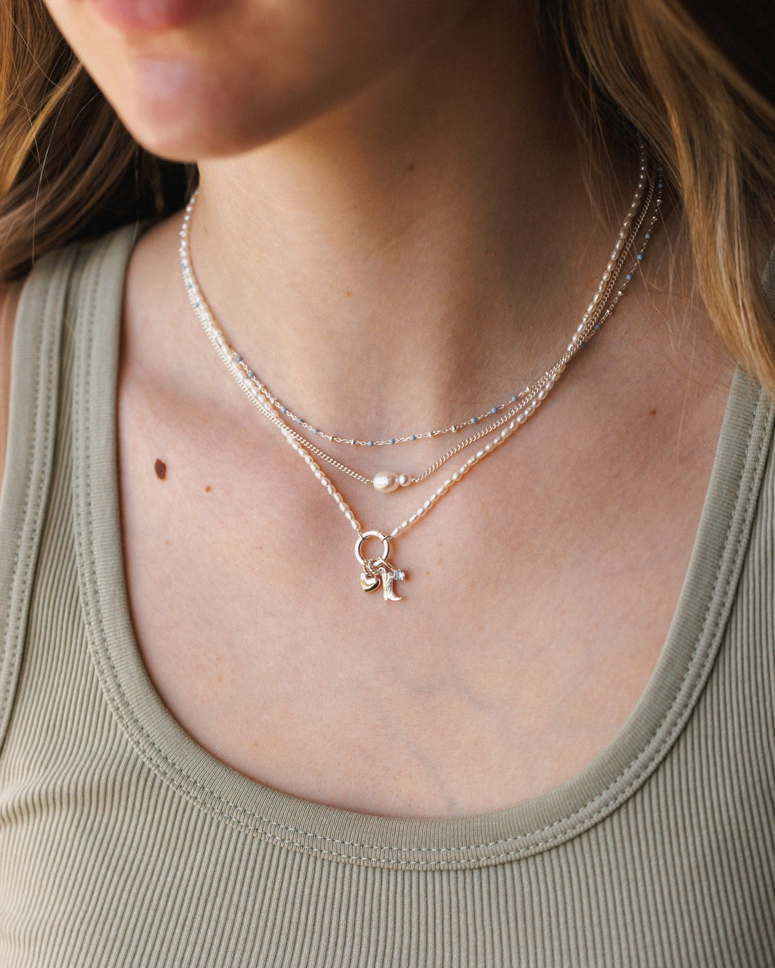 Pearl Charm Holder Necklace